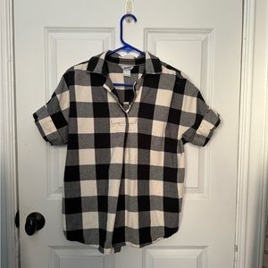 Duluth Trading Co short sleeve Buffalo plaid flannel Size S
